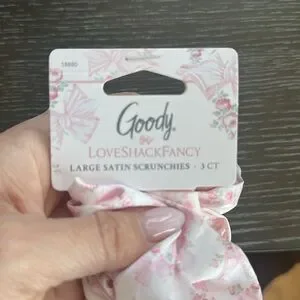 NWT Goody x LoveShackFancy Large Satin Scrunchies - Rosa Beaux and English Ivy LoveShackFancy X Goody Large Satin Scrunchies Rosa Beaux and  main image 3